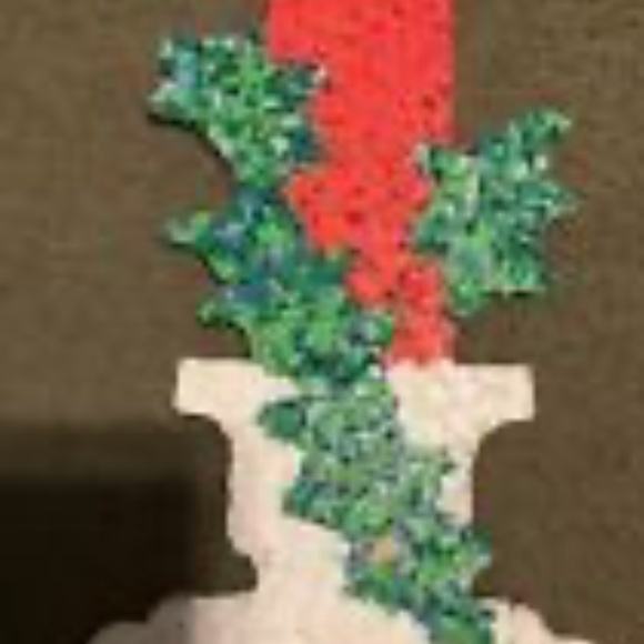 2 Vintage retro melted Plastic Popcorn Christmas Decor Glowing Candle with Holly - Picture 6 of 11